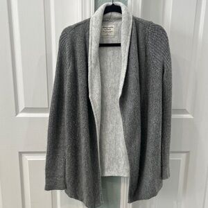 Abercrombie & Fitch Gray Open-Front Shawl Collar Cardigan